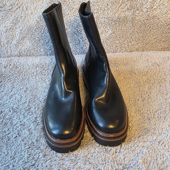 Kork-Ease Black Leather Combat Boots - Picture 4 of 10